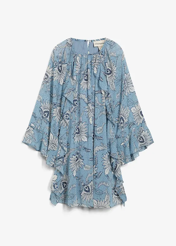 Abito tunica in chiffon operato, bonprix