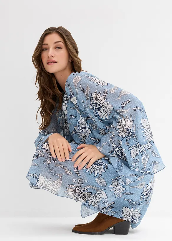 Abito tunica in chiffon operato, bonprix