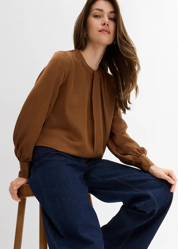 Blusa in satin fluente, bonprix