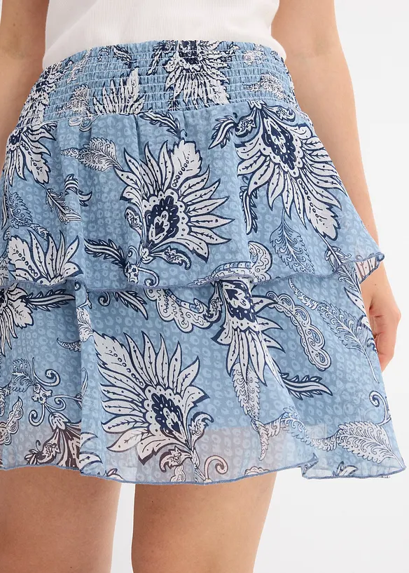 Gonna a balze in chiffon strutturato, bonprix