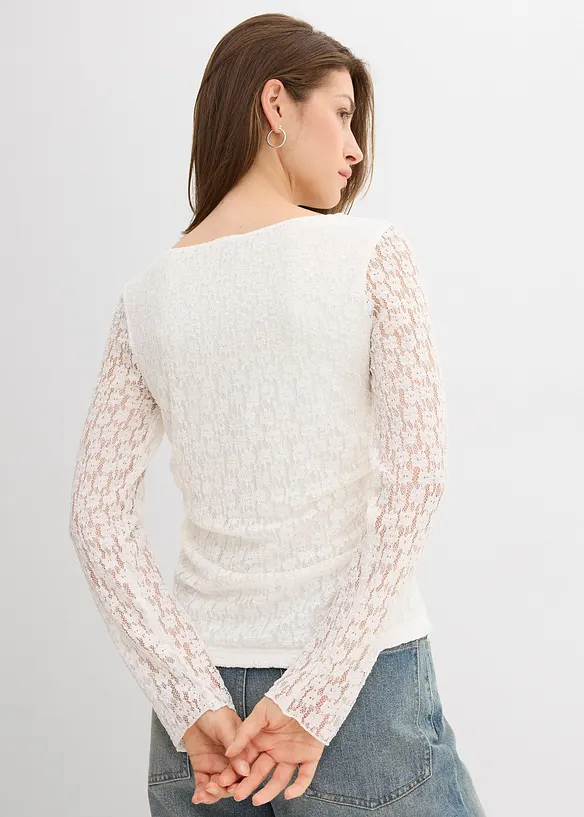 Maglia a maniche lunghe in pizzo, bonprix