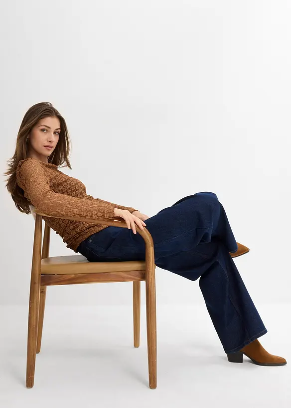 Maglia a maniche lunghe in pizzo, bonprix