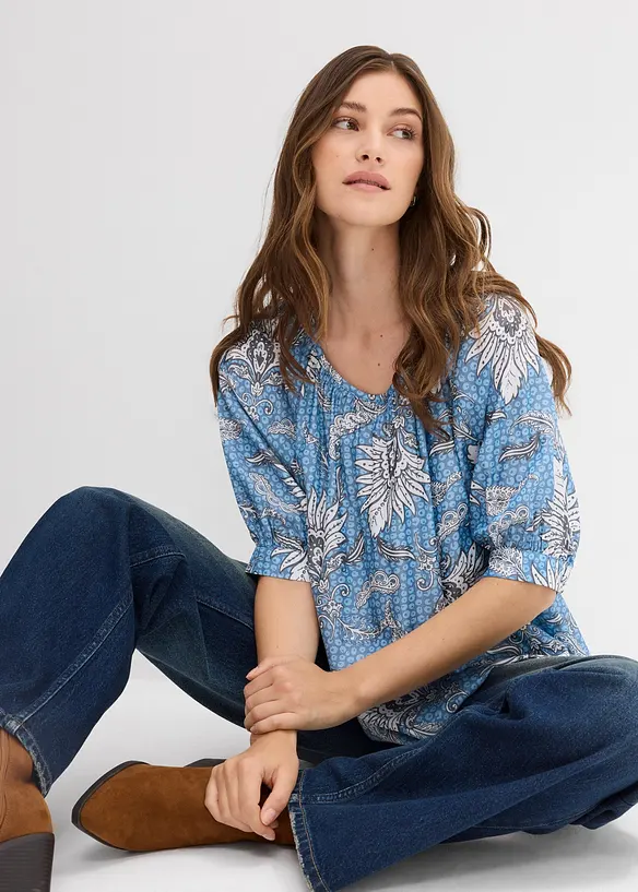 Blusa in misto viscosa fine, bonprix