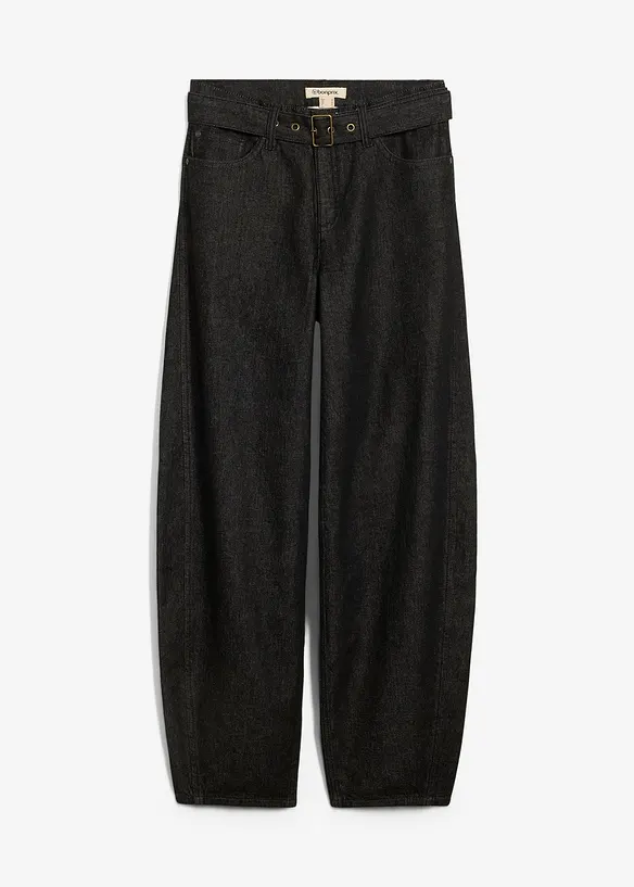 Jeans barrel con cintura, vita media, bonprix