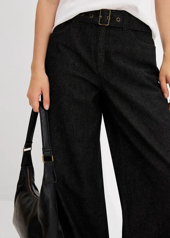 Jeans barrel con cintura, vita media, bonprix