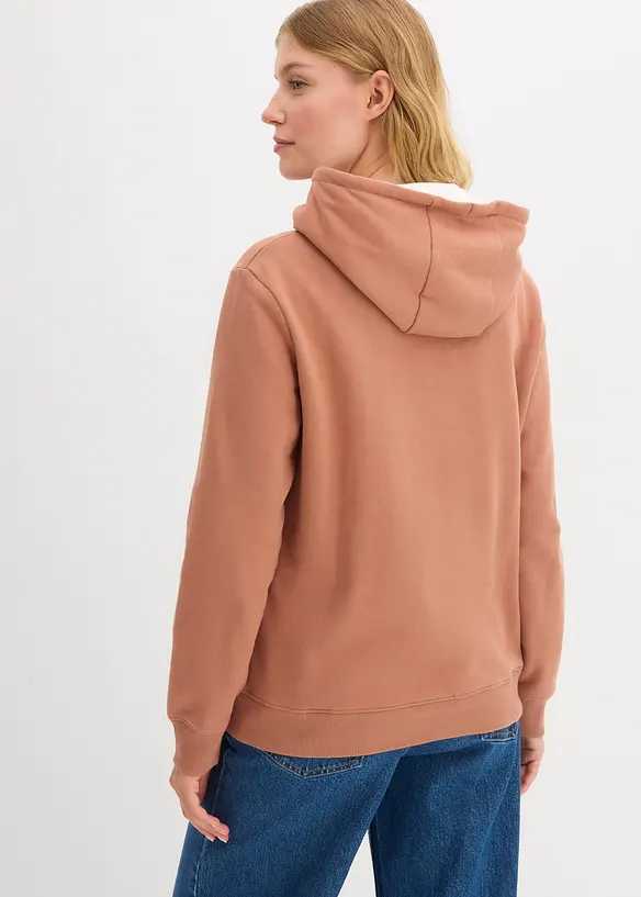 Felpa con cappuccio in puro cotone biologico, bonprix