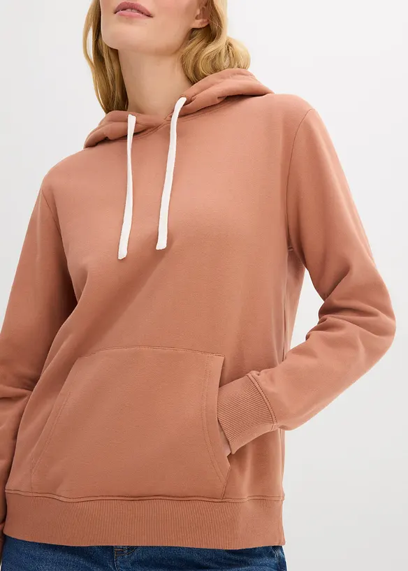 Felpa con cappuccio in puro cotone biologico, bonprix