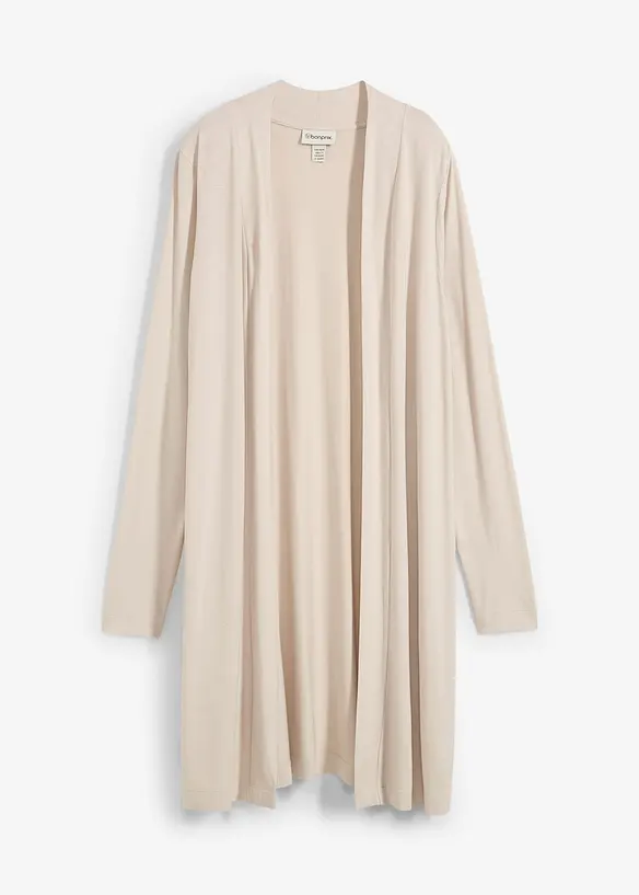 Cardigan lungo in jersey di viscosa morbida, bonprix