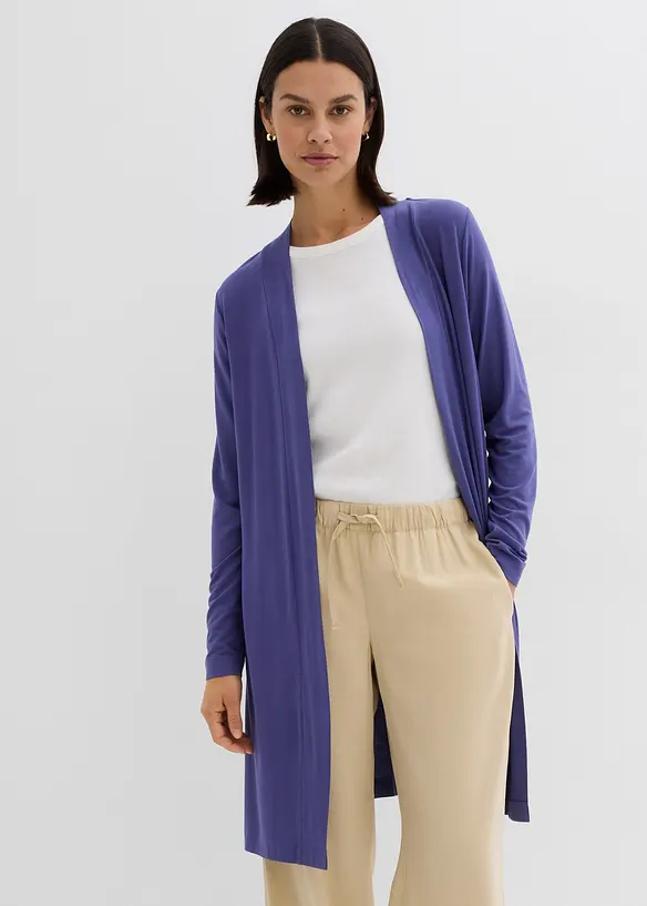 Cardigan lungo in jersey di viscosa morbida, bonprix