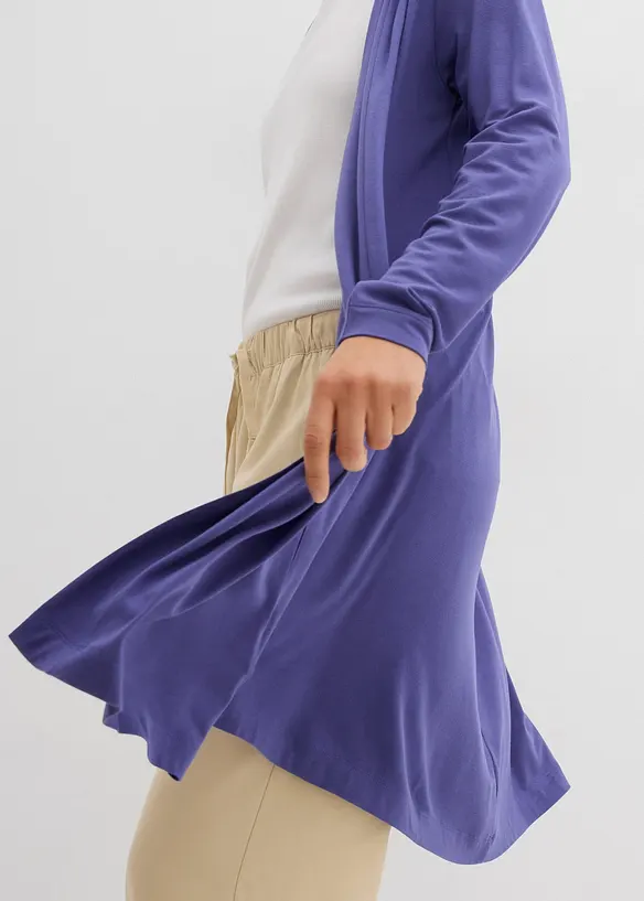 Cardigan lungo in jersey di viscosa morbida, bonprix