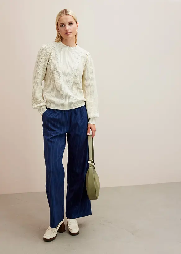 Pantaloni a palazzo in simil lana, bonprix