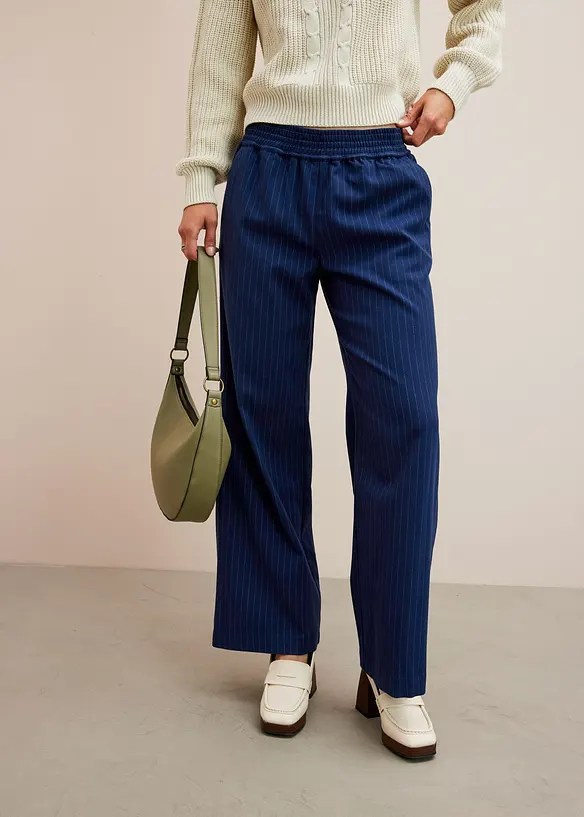Pantaloni a palazzo in simil lana, bonprix