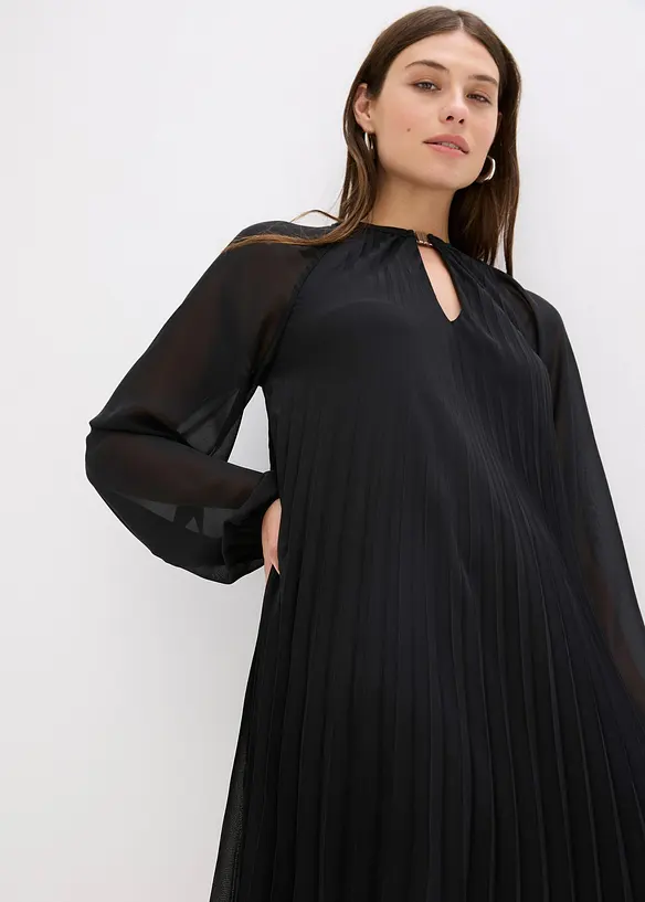 Miniabito plissettato in fine chiffon, bonprix