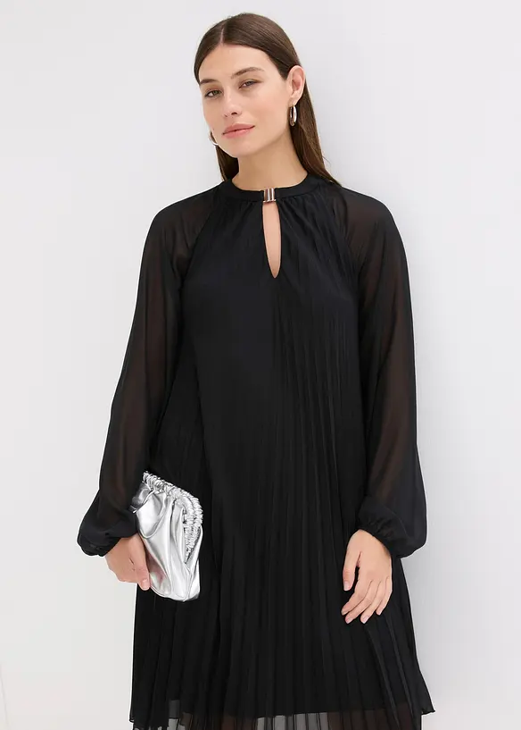 Miniabito plissettato in fine chiffon, bonprix