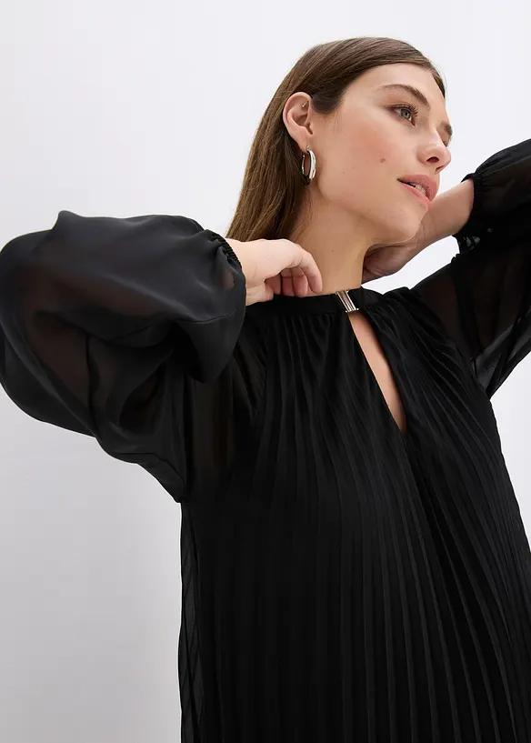 Miniabito plissettato in fine chiffon, bonprix