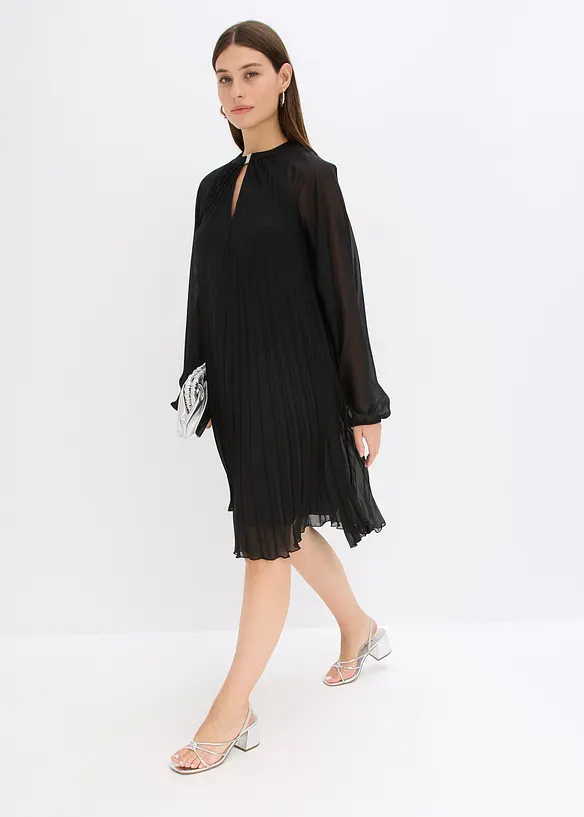 Miniabito plissettato in fine chiffon, bonprix