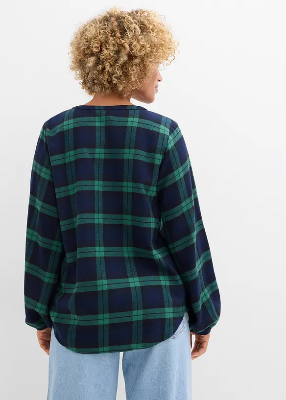 Blusa in flanella di puro cotone, bonprix
