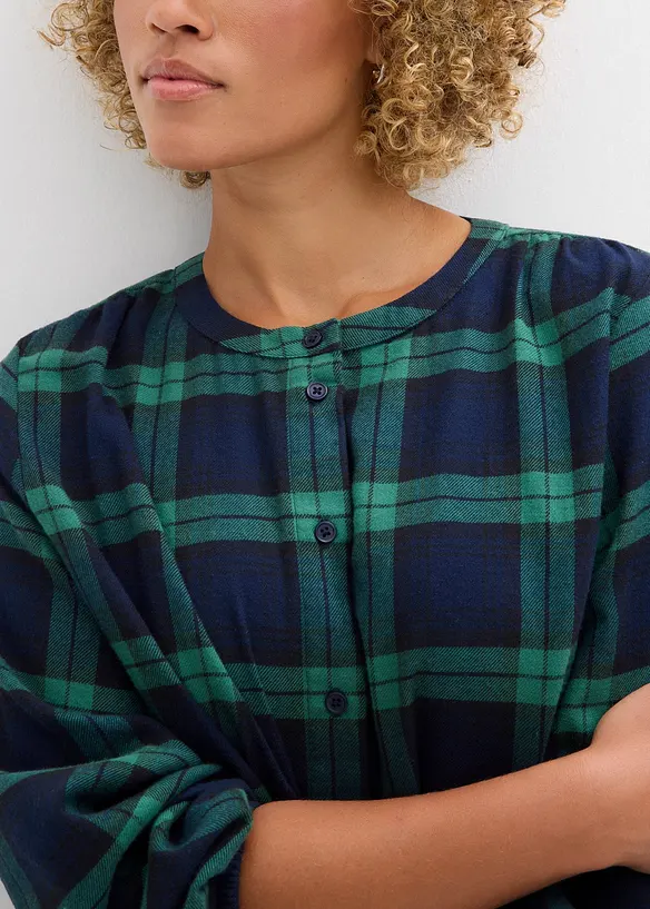 Blusa in flanella di puro cotone, bonprix