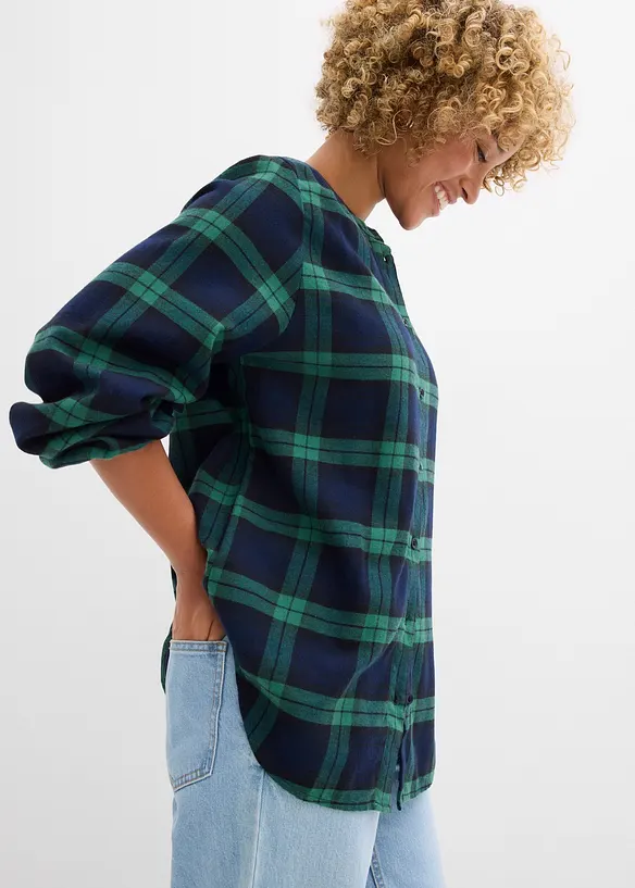 Blusa in flanella di puro cotone, bonprix