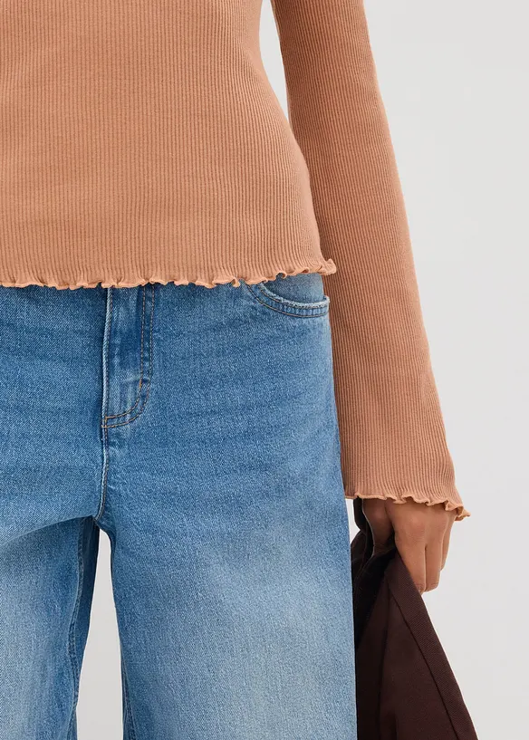 Maglia a costine in puro cotone, bonprix