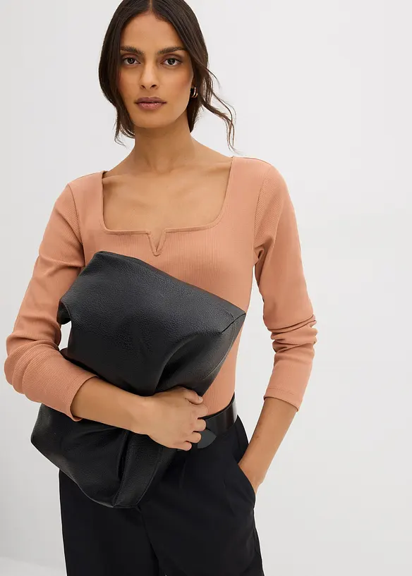 Maglia a costine in puro cotone biologico, bonprix