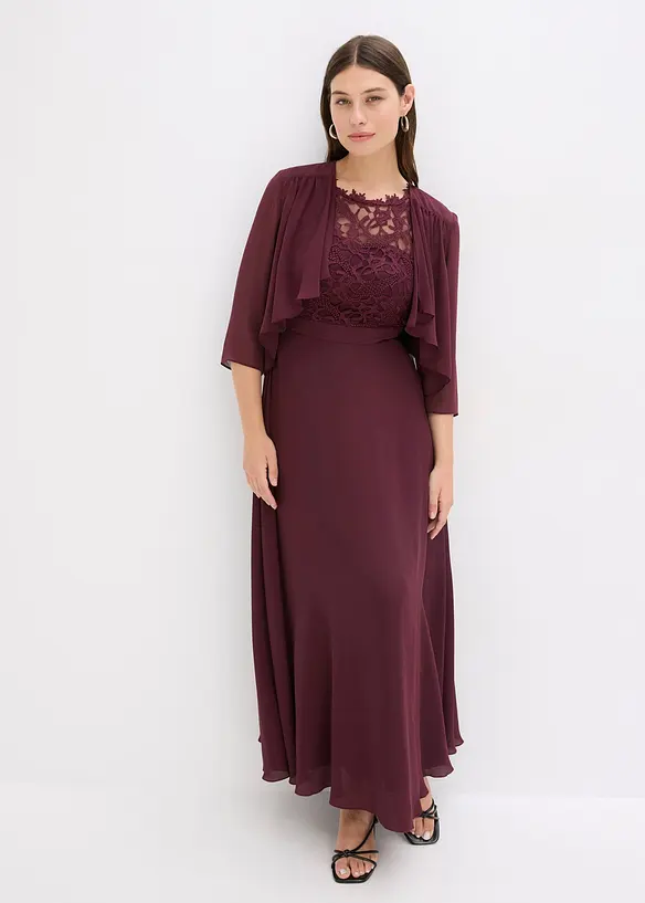 Abito da sera lungo con pizzo, bonprix