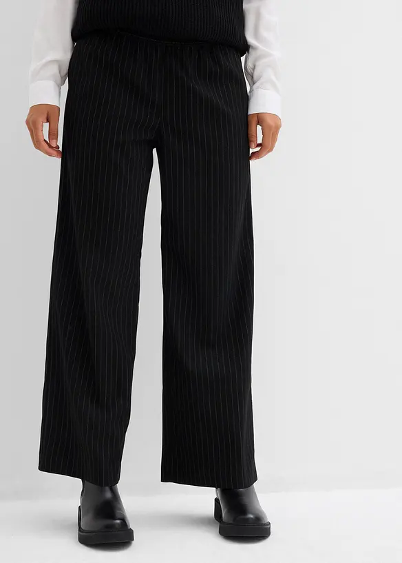 Pantaloni a palazzo in simil lana, bonprix