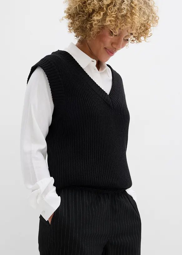 Pantaloni a palazzo in simil lana, bonprix