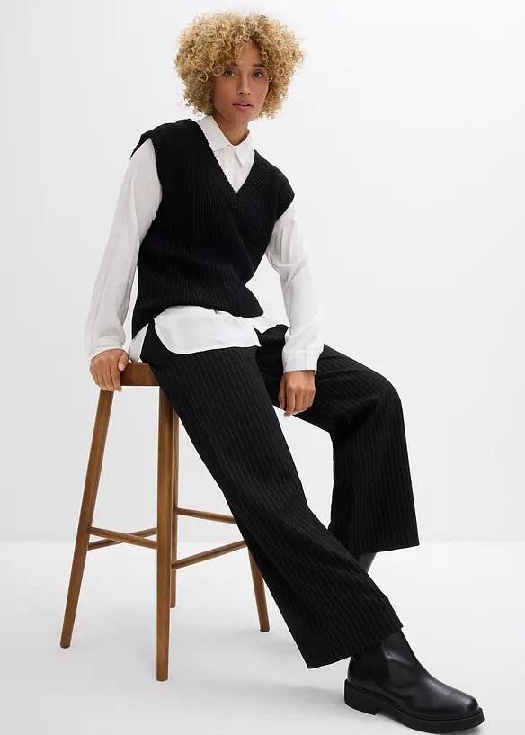 Pantaloni a palazzo in simil lana, bonprix