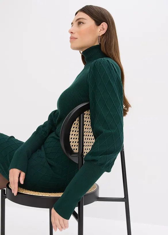 Abito in maglia a collo alto, bonprix