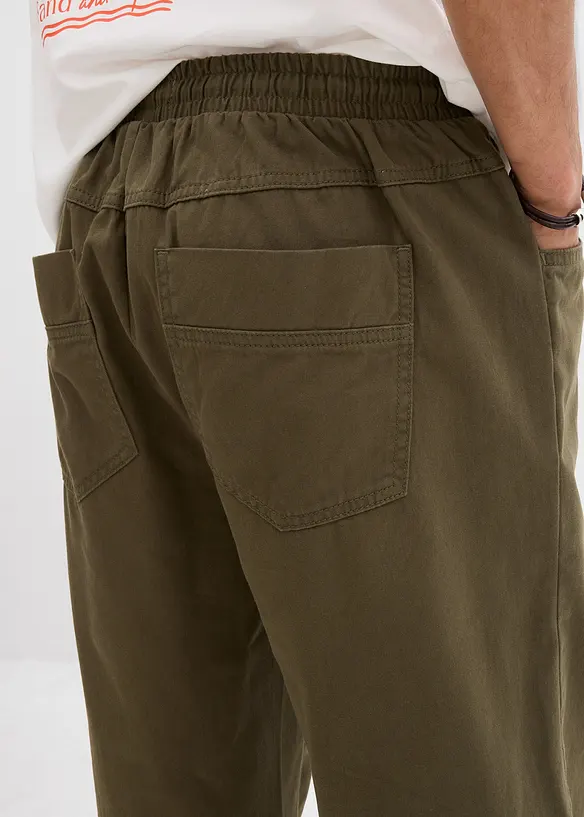 Pantaloni classic fit con elastico in vita in cotone leggero, straight, bonprix