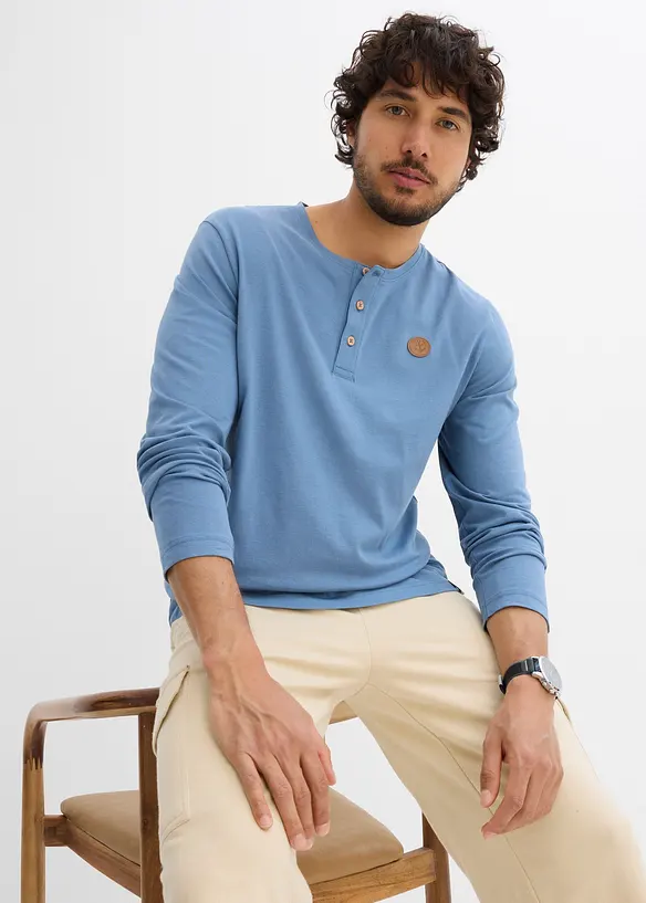 Maglia serafino a maniche lunghe (pacco da 2) in puro cotone biologico, bonprix