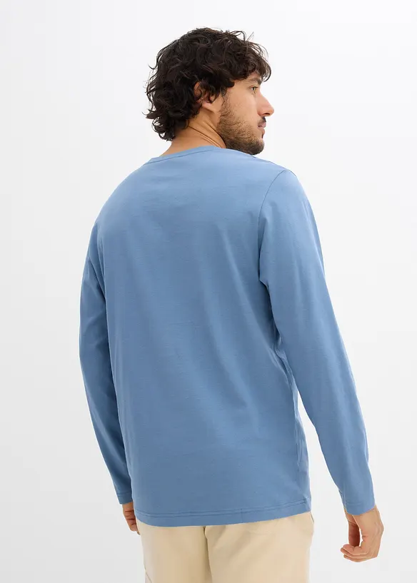 Maglia serafino a maniche lunghe (pacco da 2) in puro cotone biologico, bonprix