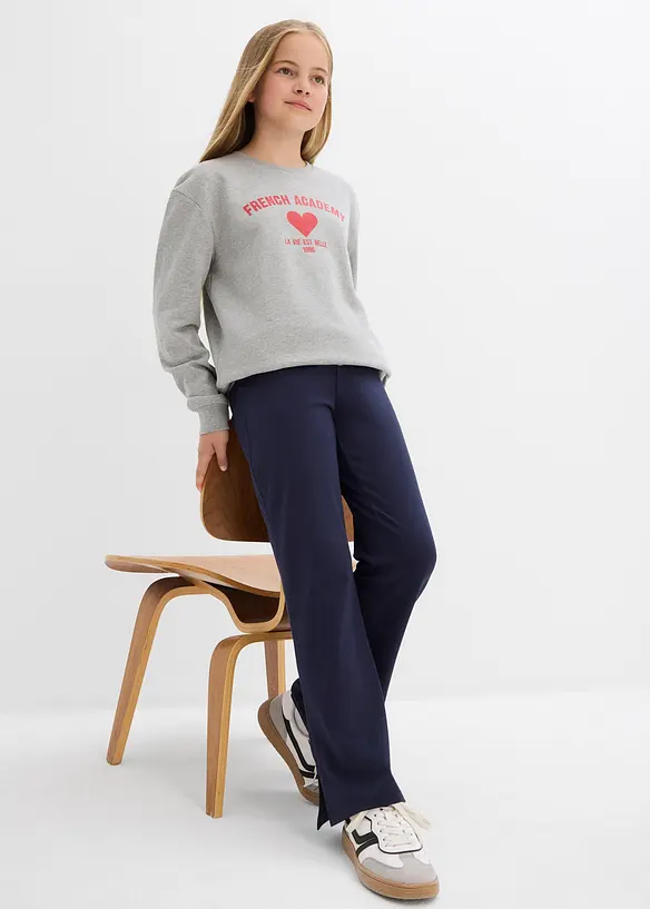 Pantaloni svasati  con spacchi in misto cotone biologico, bonprix