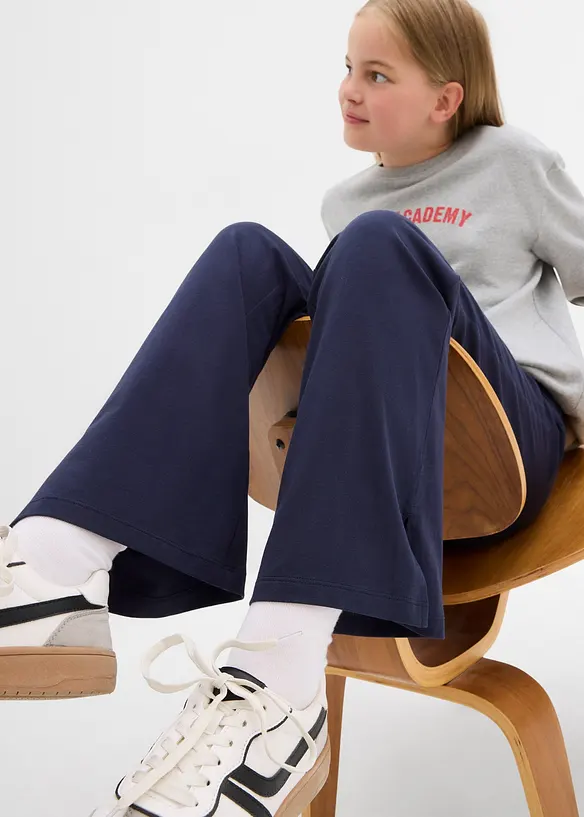 Pantaloni svasati  con spacchi in misto cotone biologico, bonprix