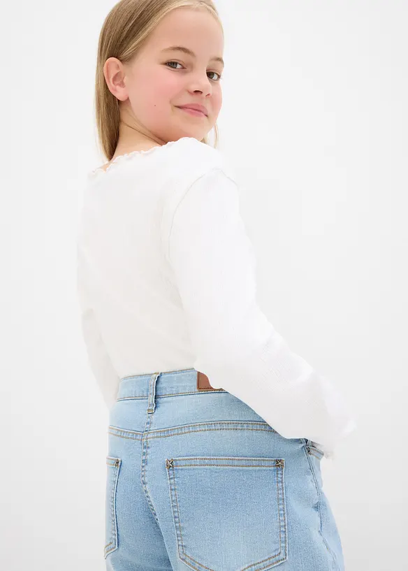 Jeans wide leg, vita media, bonprix