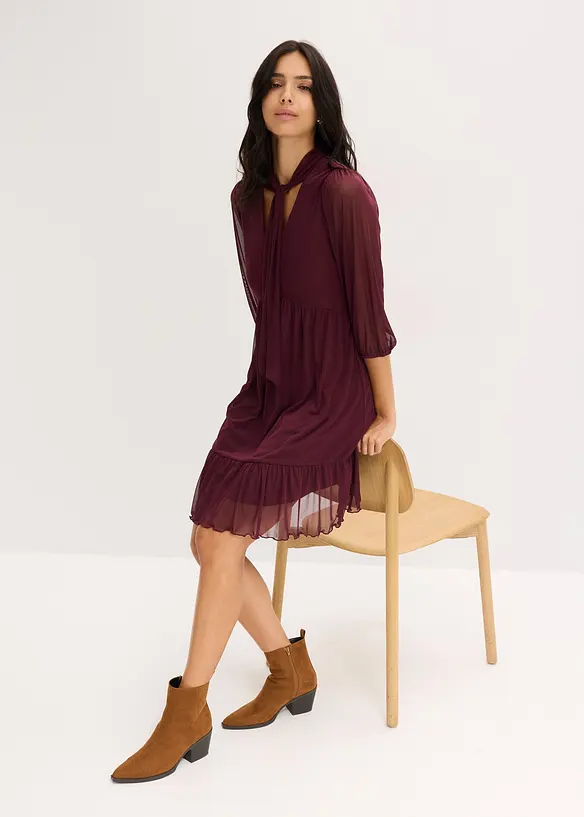 Abito in jersey e mesh, bonprix