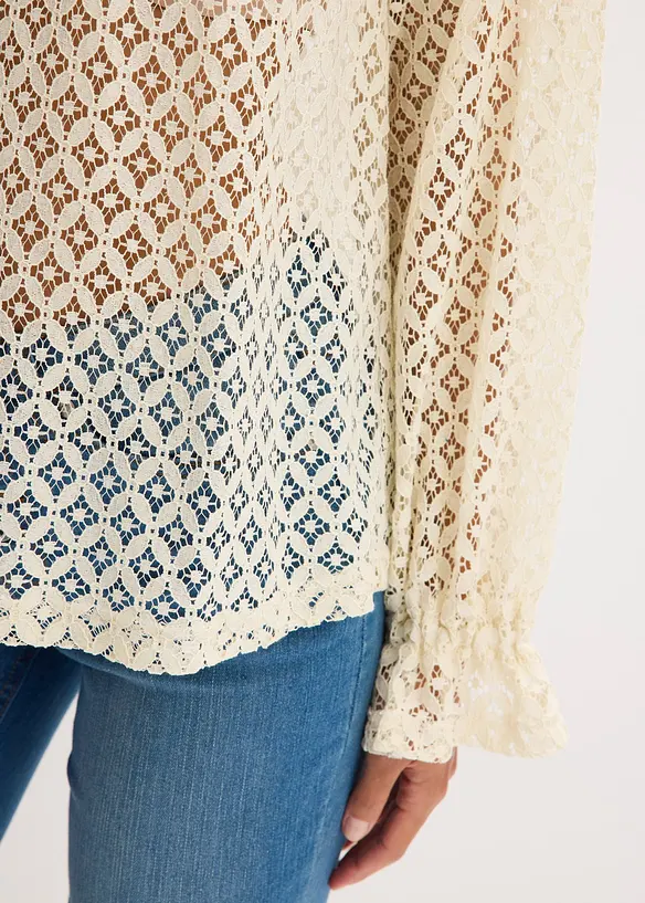 Maglia in pizzo di misto cotone, bonprix