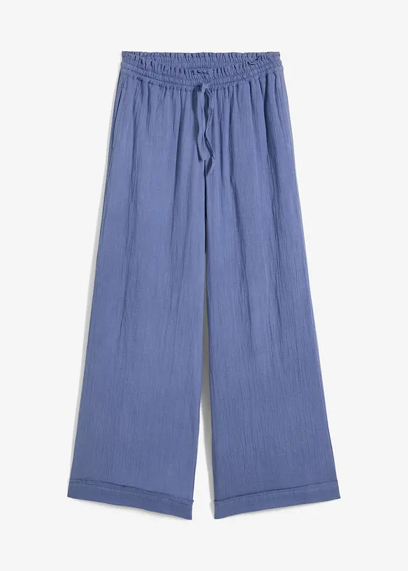 Pantaloni con elastico in vita in mussola leggera, bonprix