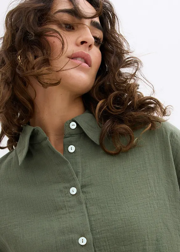 Camicia oversize in mussola leggera, bonprix