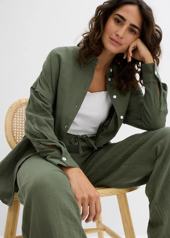 Camicia oversize in mussola leggera, bonprix