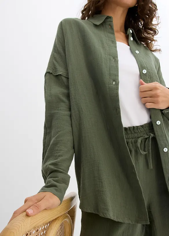 Camicia oversize in mussola leggera, bonprix