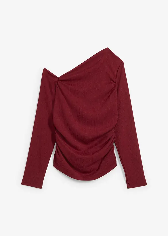 Maglia monospalla in crêpe strutturato, bonprix