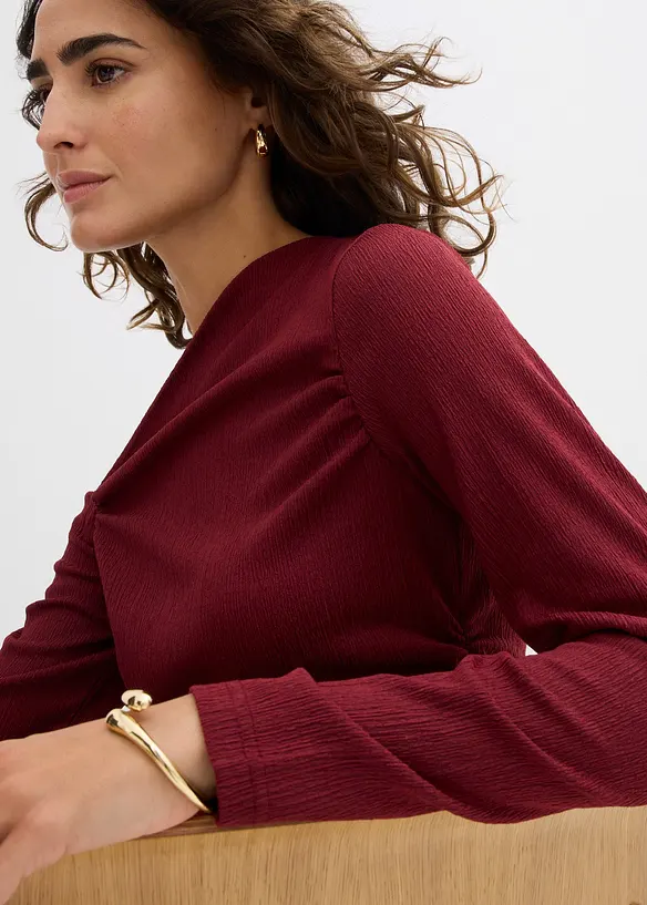Maglia monospalla in crêpe strutturato, bonprix