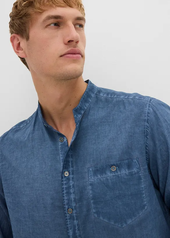 Camicia a maniche lunghe con effetto lavato, bonprix