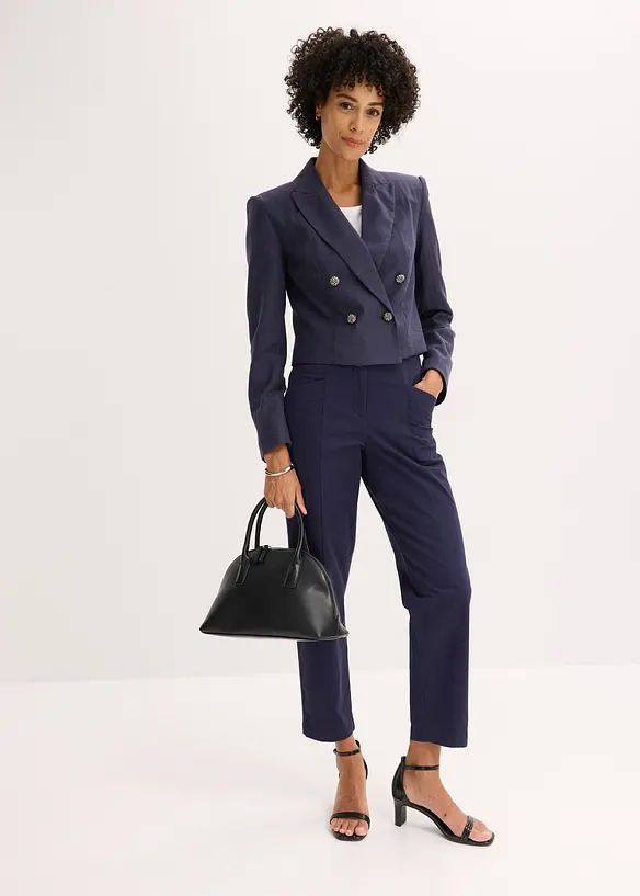 Pantaloni in satin tapered fit, bonprix