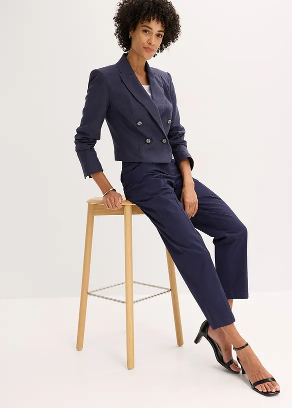 Pantaloni in satin tapered fit, bonprix