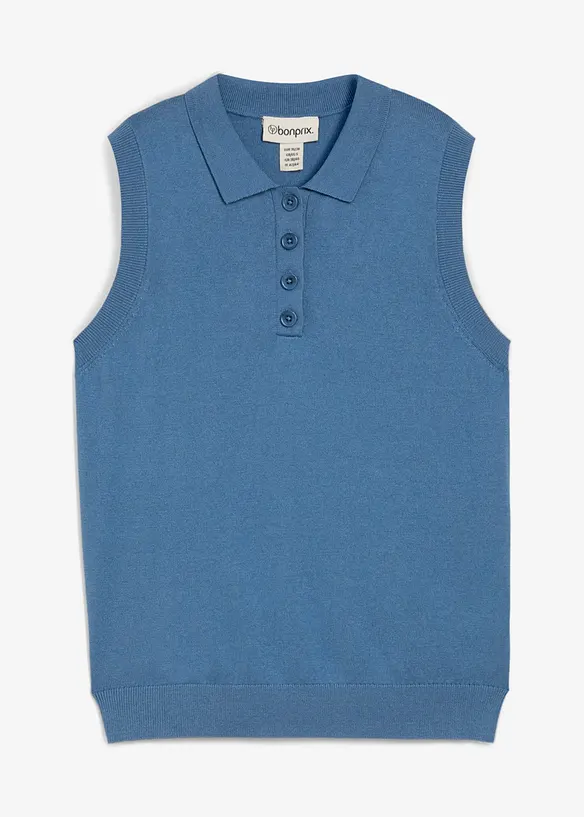 Maglione in filato fine misto seta con colletto polo, bonprix