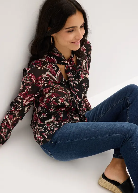 Camicetta con fiocco in chiffon, bonprix