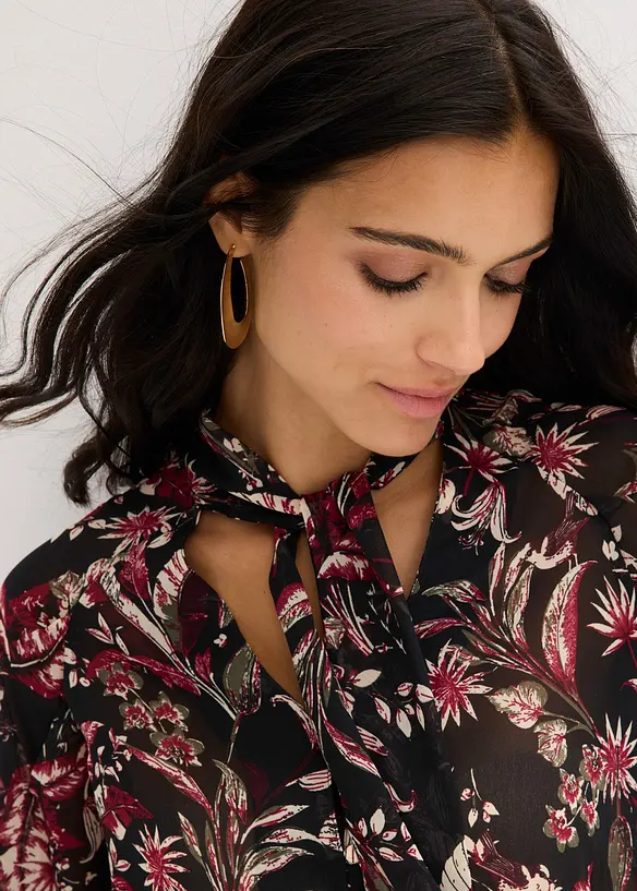 Camicetta con fiocco in chiffon, bonprix
